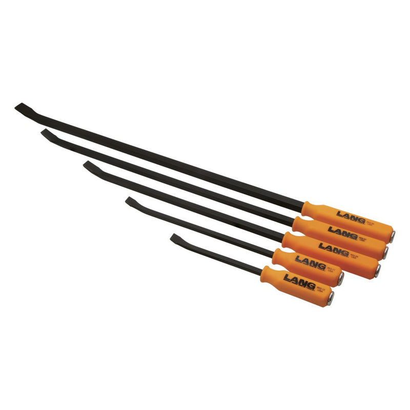 Load image into Gallery viewer, Lang Tools 853-5ST - 5-piece 12&quot; to 36&quot; Curved End Strike Cap Screwdriver Handle Pry Bar Set
