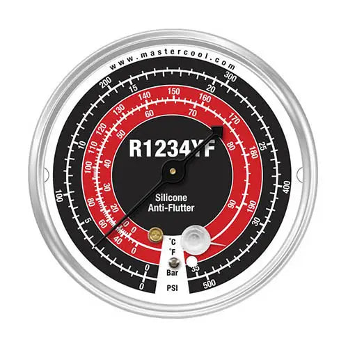 Mastercool 87500 3 1/8" Gauge with R1234yf Refrigerant Scale, High Side (PSI/Bar, ?ÜF/?ÜC)