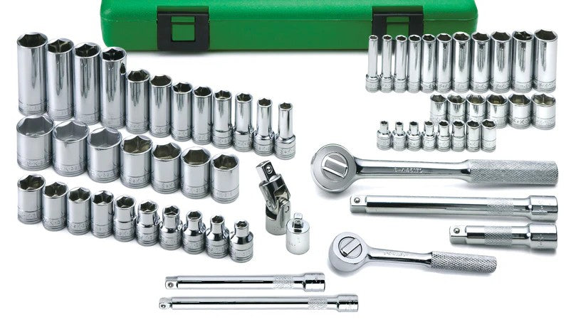 SK 94562 Metric Master Socket Set 3/8 & 1/4" Drive 6 Pt Standard & Deep (62pc)