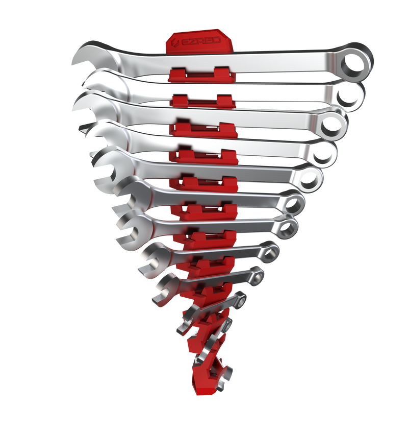 Load image into Gallery viewer, EZ Red FWR12-R MAGNETIC FLEXIBLE 12 SLOT WRENCH HOLDER
