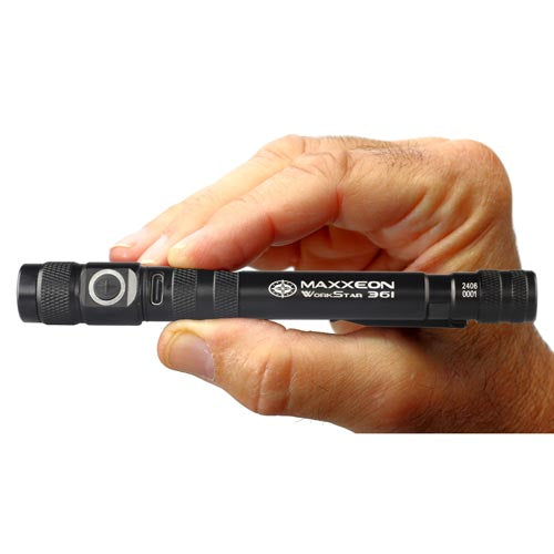 Maxxeon MXN00361 Rechargeable LED Inspection Flashlight 300L - Black