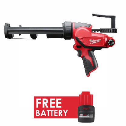 Milwaukee 2441-20 10oz. Caulk and Adhesive Gun + FREE Battery