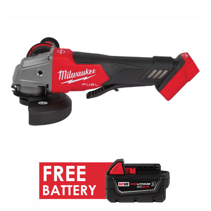 Milwaukee 2880-20 M18 FUEL™ 4-1/2" / 5" Braking Grinder Paddle Switch + FREE Battery