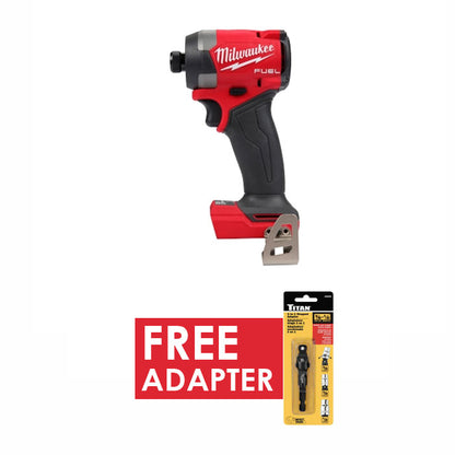 Milwaukee 2953-20 M18 Fuel 1/4" Hex Impact Driver + FREE Titan Adapter 1/4" - 3/8" Drive