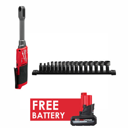 Milwaukee 3050-20 M12 Fuel INSIDER Extended Reach Box Ratchet + FREE Battery