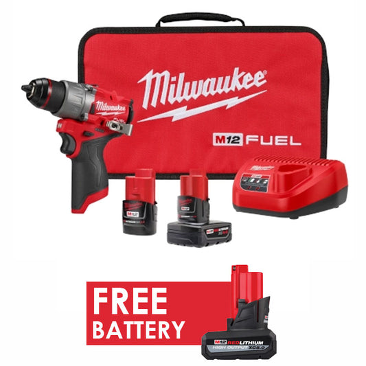 Milwaukee 3403-22 M12 Fuel 1/2" Drill/Driver Kit + FREE Battery