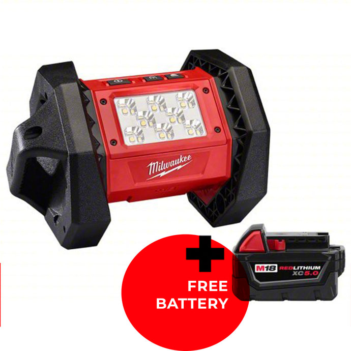 Milwaukee 2361-20  Trueview LED Flood Light M18 ROVER 1500 Lumens + 5ah 18V Battery