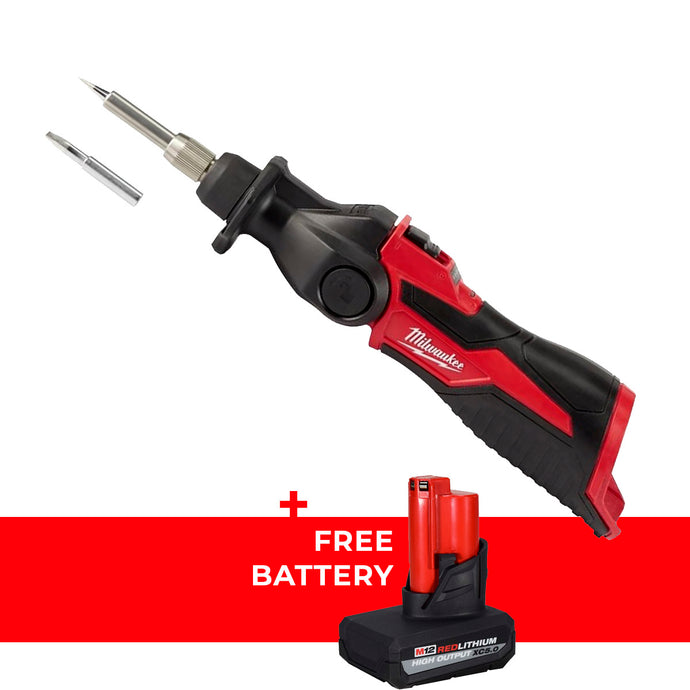 Milwaukee 2488-20 M12 Cordless Soldering Iron + Free 4ah Battery