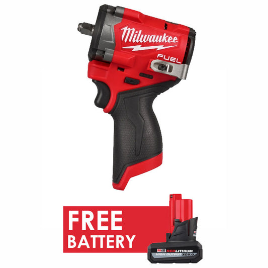 Milwaukee 2562-20 M12 FUEL Stubby Impact 3/8" + FREE Battery