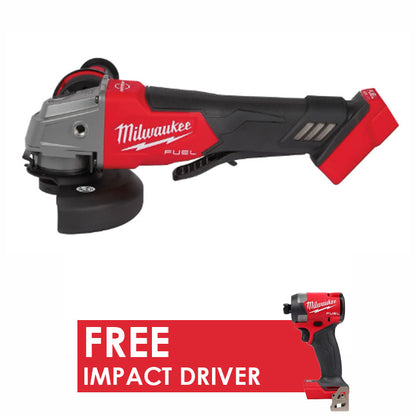 Milwaukee 2880-20 M18 FUEL™ 4-1/2" / 5" Braking Grinder Paddle Switch + FREE Impact Driver