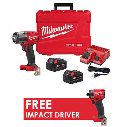 Milwaukee 2960-22R M18 FUEL™ 3/8 " Mid-Torque Impact Wrench + FREE Impact Driver