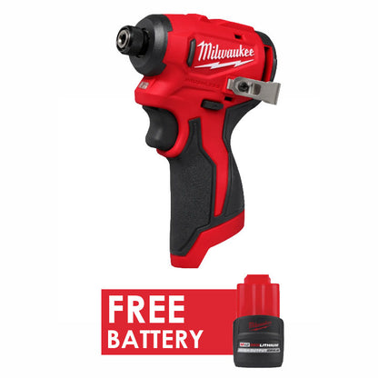 Milwaukee 3450-20 1/4" Subcompact Hex Impact Driver + FREE Battery