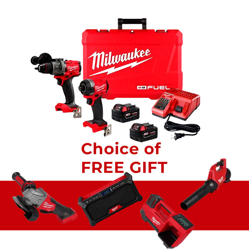 Load image into Gallery viewer, Milwaukee 3697-22 1/2&quot; Hammer Drill &amp; 1/4&quot; Hex Driver Kit + Choice of FREE GIFT
