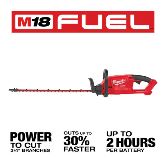 Milwaukee 2726-20 M18 FUEL 24-Inch Cordless Ergonomic Hedge Trimmer + Free Battery