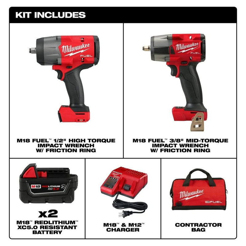 Load image into Gallery viewer, Milwaukee 3010-22 M18 FUEL 1/2&quot; &amp; 3/8&quot; High Torque Automotive Kit + FREE GIFT
