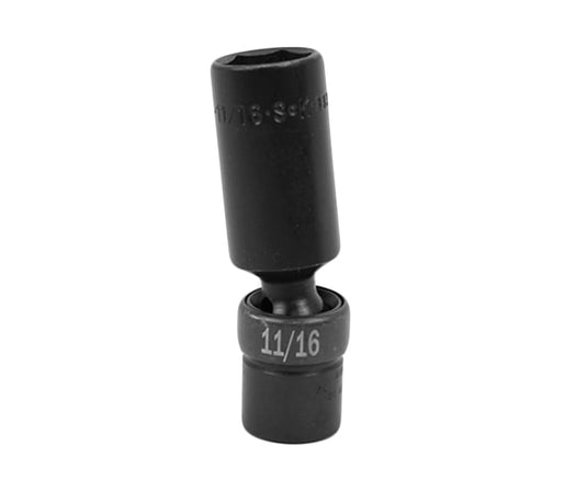 SK Hand Tool 33342 - 3/8" Drive 6 Point Deep Swivel Impact Socket 11/16" - USA MADE