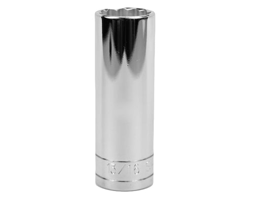 SK Hand Tools 40826 1/2" Dr. 13/16" 12pt Deep Fractional Chrome Socket