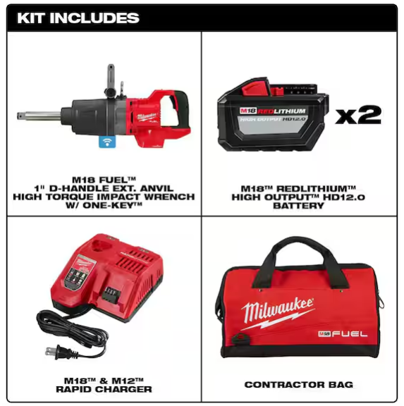Load image into Gallery viewer, Milwaukee 2869-22HD M18 FUEL 1&quot; D-Handle Extended Anvil Torque Impact Wrench KIT Black Friday
