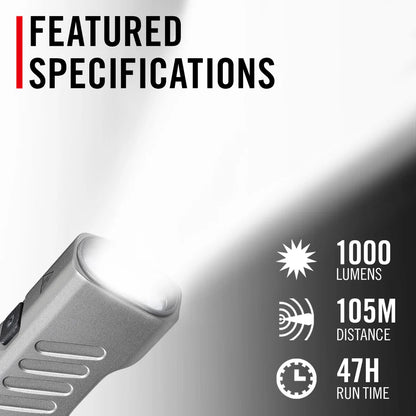 Coast 31013 Slayer Laser LED Rechargeable Flashlight 1000 Lumen + Magnetic