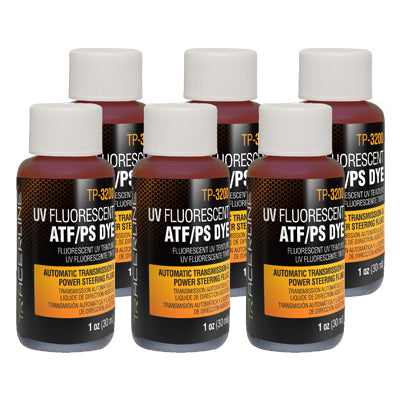 Tracerline TP-3200-0601 DYE-LITE Automatic Transmission Fluid / Power Steering Fluid UV Leak Detection Dye 6 x 1 Oz. Bottles