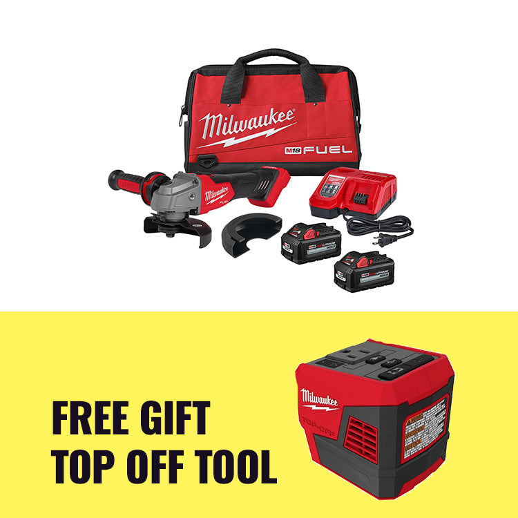 Load image into Gallery viewer, Milwaukee 2881-22 M18 FUEL 4-1/2&quot; / 5&quot; Grinder Slide Switch, Lock-On Kit + Free Gift
