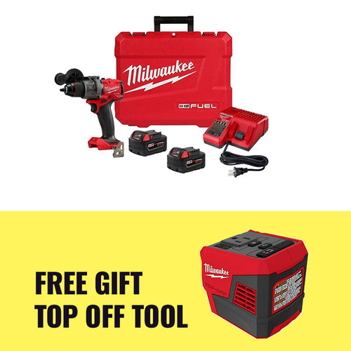 Milwaukee 2904-22 M18 FUEL 1/2 in. Cordless Hammer Drill Driver Kit + FREE GIFT