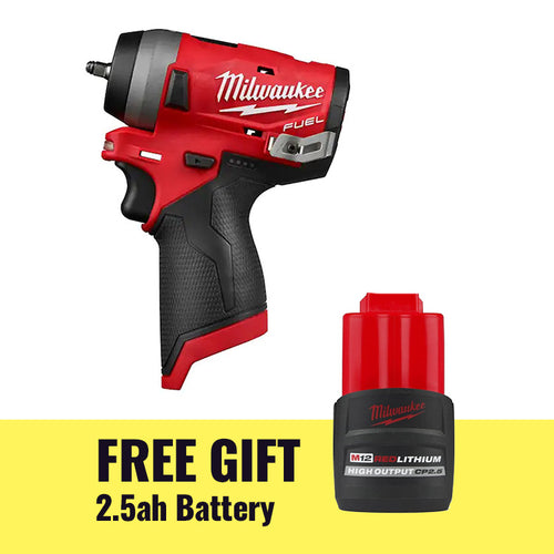 Milwaukee 2552-20 M12 FUEL 12V Lithium-Ion Brushless Cordless Stubby 1/4 in. Impact Wrench