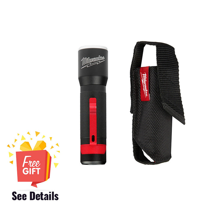 Milwaukee 2107S 325 Lumen Focusing Flashlight w/ Holster + FREE GIFT