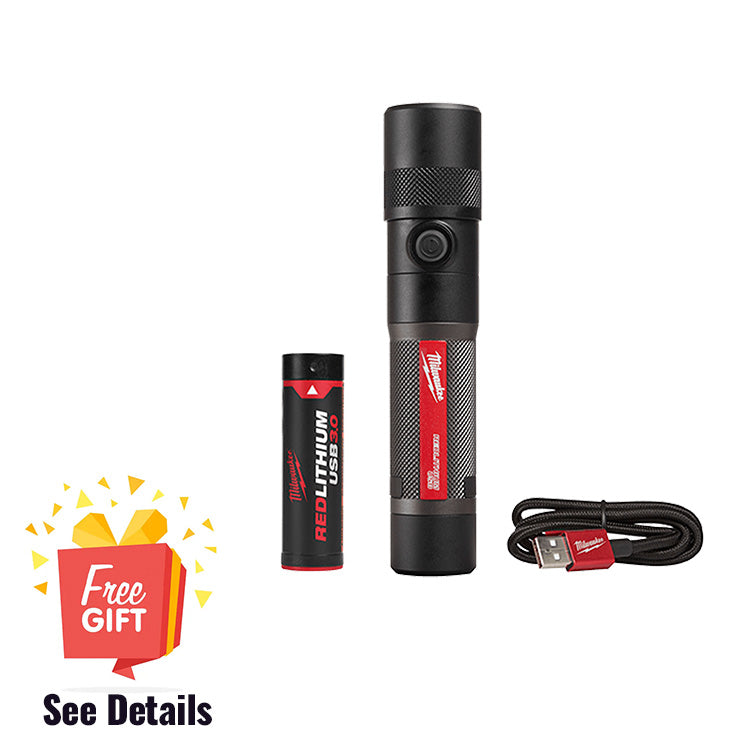 Load image into Gallery viewer, Milwaukee 2161-21 USB Rechargeable 1100 Lumen Compact Flashlight Kit + FREE GIFT
