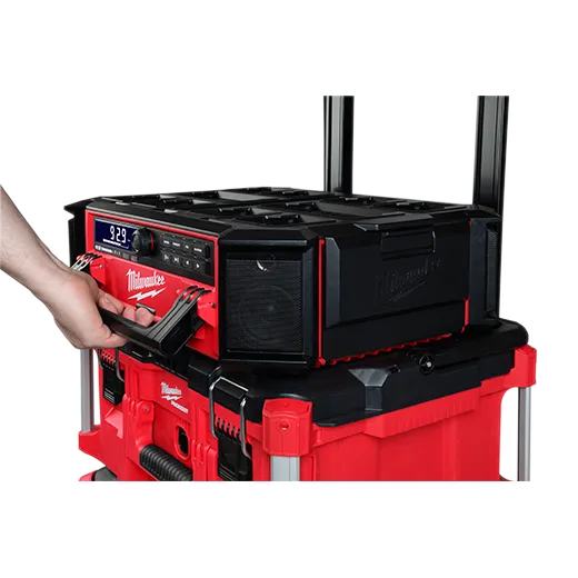 Milwaukee 2950-20 M18 Bluetooth Cordless Packout Radio, Charger + Packout Organizer