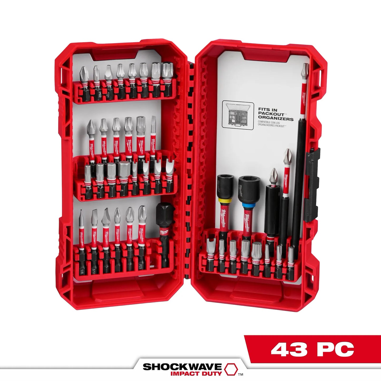 Milwaukee 48-32-4034 124PC SHOCKWAVE™ Impact Duty Auto Bit Set + FREE 43PC Set