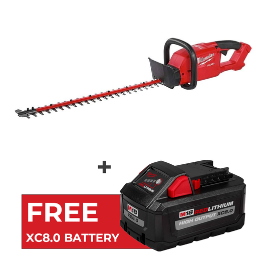 Milwaukee hedge trimmer free battery sale