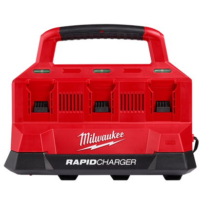 Milwaukee 48-59-1809 M18 Six Bay Rapid Charger w/ PACKOUT Compatibility + FREE Battery