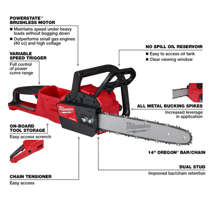 Milwaukee 2727-20C M18 FUEL™ 14" Cordless Chainsaw