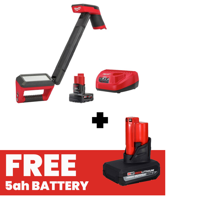 Milwaukee 2126-21XC M12 12V Lithium-Ion Cordless LED Underbody Light + (2) 4.0 Ah Battery + Charger (Copy)