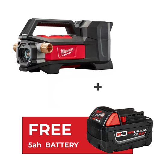 Milwaukee 2771-20 M18 Cordless Transfer Pump + Free 5ah Battery