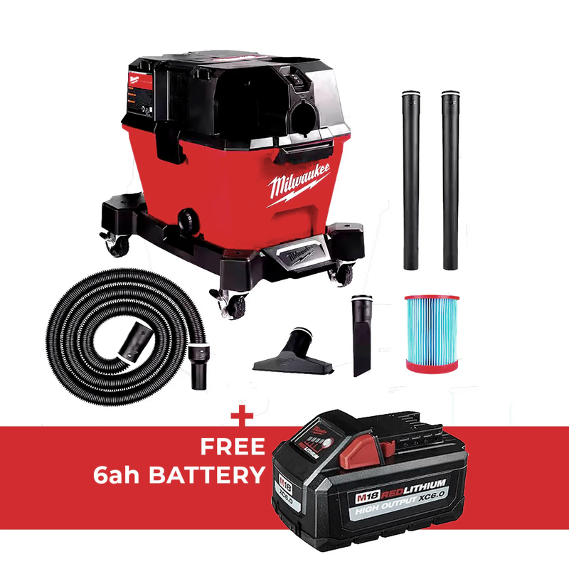 Load image into Gallery viewer, Milwaukee 0910-20 M18 Cordless Wet/Dry Shop Vacuum FUEL 6 Gal + Free Battery
