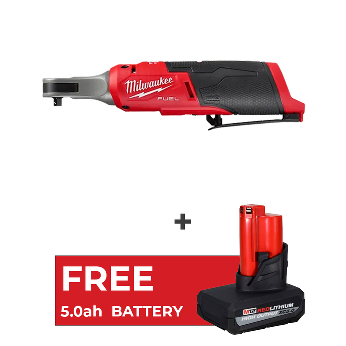 Milwaukee 2567-20 M12 FUEL Brushless Cordless High Speed 3/8 in. Ratchet + Free Battery