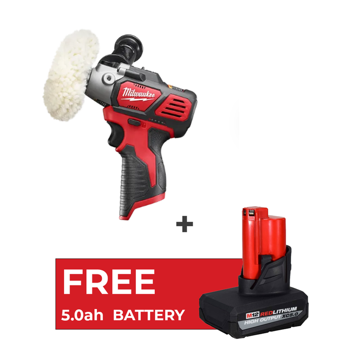 Milwaukee 2438-20 M12 Variable Speed Cordless Polisher/Sander + 5.0ah Battery