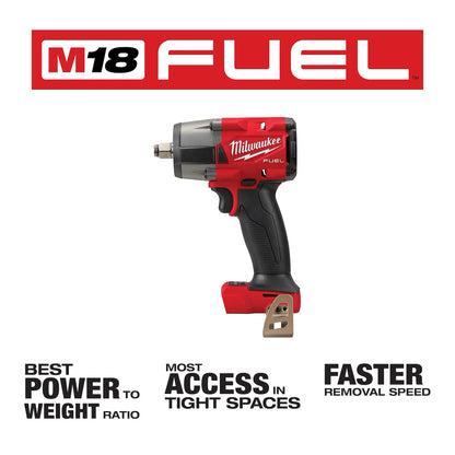 Milwaukee 2962-20 M18 FUEL™ 1/2" Mid-Torque Impact Wrench w/ Friction Ring + FREE Battery