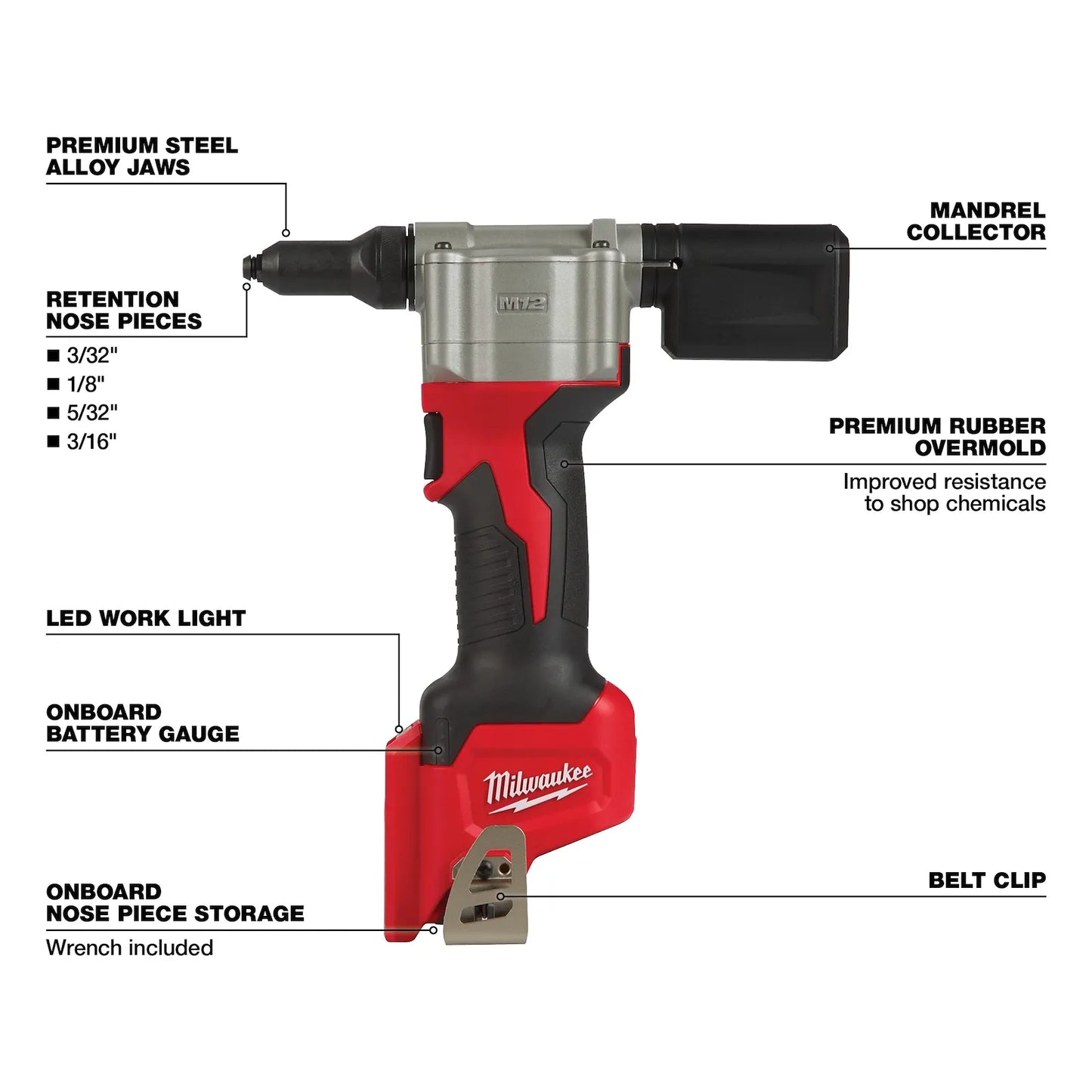 Milwaukee 2550-20 M12 Rivet Tool + FREE Battery