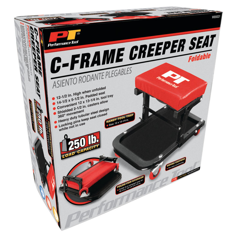 Load image into Gallery viewer, Performance Tool W85021 Folding C-Frame Swivel Creeper Seat
