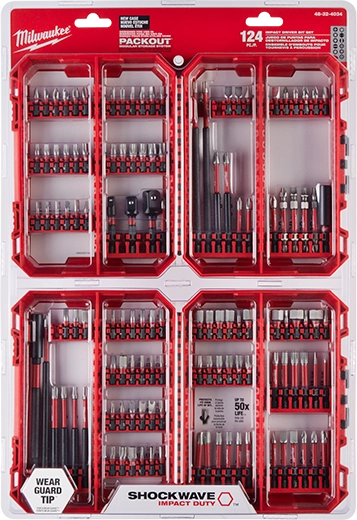 Milwaukee 48-32-4034 SHOCKWAVE Impact Duty™ Driver Bit Auto Set – 124PC + FREE 43pc Set