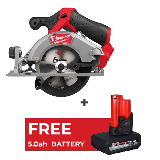 Milwaukee 2521-20 M12 FUEL 5-3/8" Circular Saw + Free 5.0ah Battery