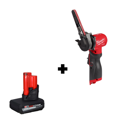 Milwaukee 2483-20 M12 FUEL 3/8 x 13" Bandfile Reversible Belt Sander + 5ah Battery