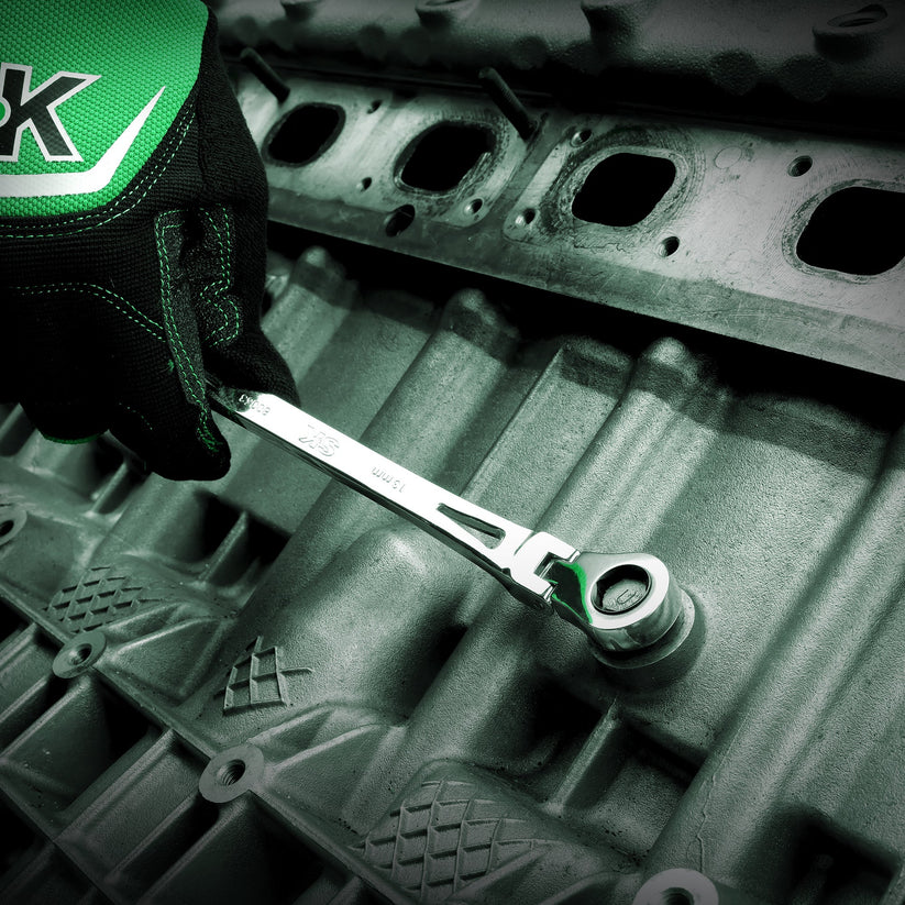 SK Hand Tools 80070 12 Piece Flex-Head X-Frame® Metric Ratcheting Wrench Set