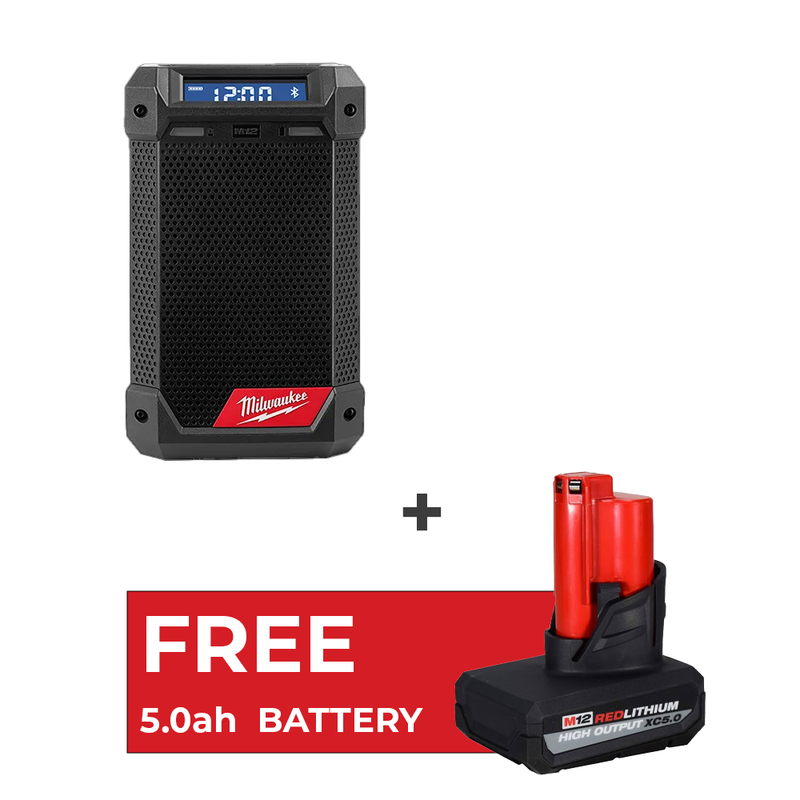 Load image into Gallery viewer, Milwaukee 2951-20 Cordless Bluetooth Speaker AM/FM Radio, Charger + FREE BATTERY
