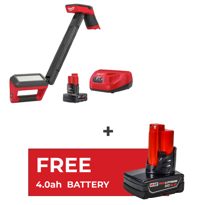 Milwaukee 2126-21XC M12 12V Lithium-Ion Cordless LED Underbody Light + (2) 4.0 Ah Battery + Charger (Copy)