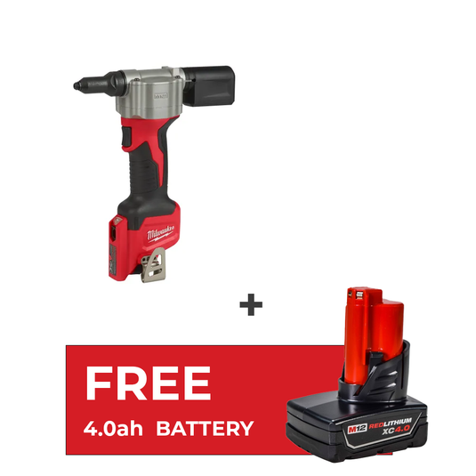 Milwaukee 2550-20 M12 12-Volt Lithium-Ion Cordless Rivet Tool + 4ah Battery