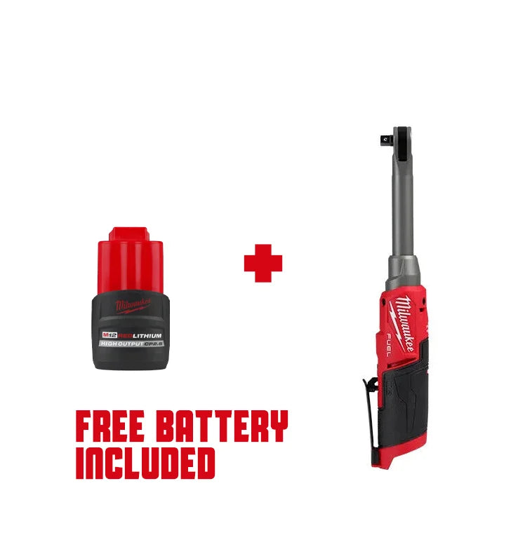 Load image into Gallery viewer, Milwaukee 2568-20 M12 Fuel 1/4&quot; Dr. Extended reach High Speed Ratchet + Battery
